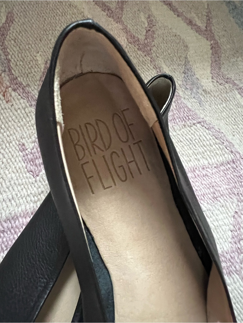 Bird of Flight Pointed Black Leather Flats - Picture 5 of 8